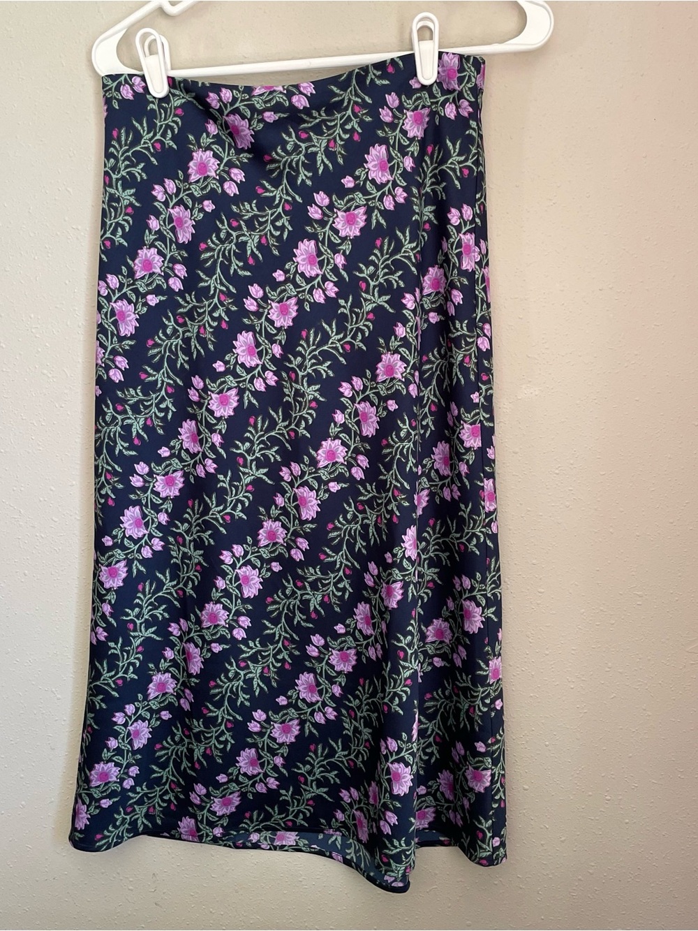 J crew Midi Length Slip Skirt Floral Antique Navy Vintage Li
